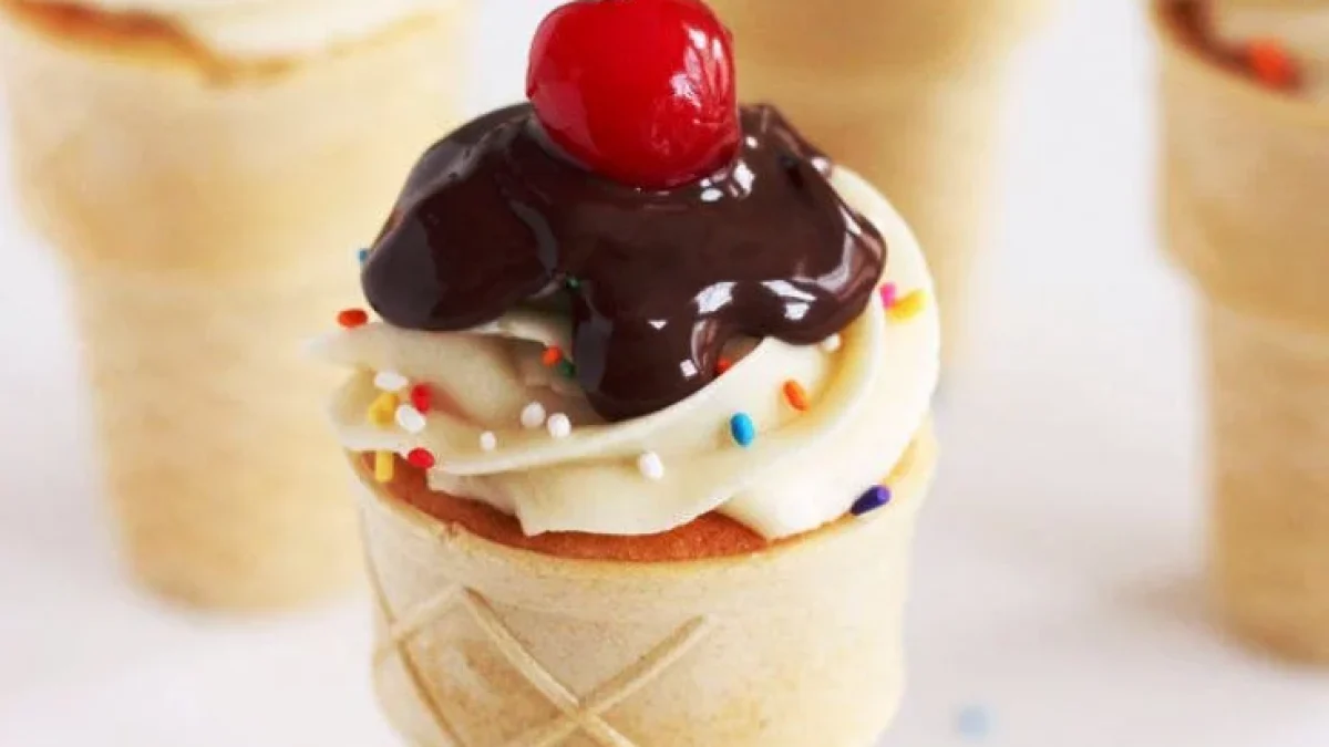 Resep dan Cara Membuat Ice Cream Cone Cupcake