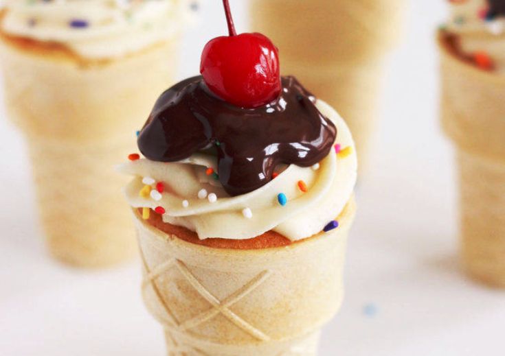 Resep dan Cara Membuat Ice Cream Cone Cupcake