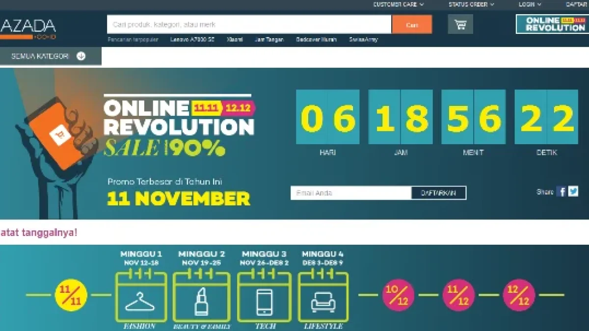 Online Revolution, Promo Belanja Akhir Tahun di Lazada.co.id Hingga 90%