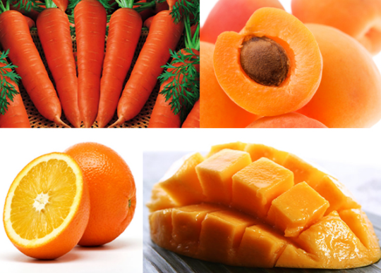 buah dan sayur berwarna orange