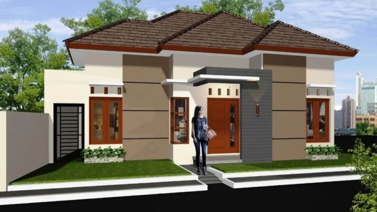 100 Gambar Rumah Minimalis 1 Lantai yang Menginspirasi, Warna Cat, Bentuk Muka, dan Selera (91-100): Tampak Muka Penuh Pilar