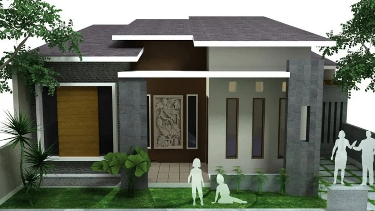 100 Gambar Rumah Minimalis 1 Lantai yang Menginspirasi, Warna Cat, Bentuk Muka, dan Selera (21-30) Eps Jendela Depan dengan Topi Minim