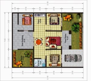 37. 3 kamar tidur utama,1 km luar, motor mobil parking, dapur tngh
