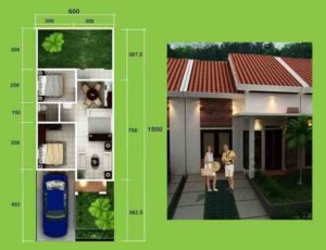 42. 2 kamar tidur utama, 1 KM luar, 2 taman dpn blkng, carport 1 mobil luar, dapur blkng, tnh PPWPen