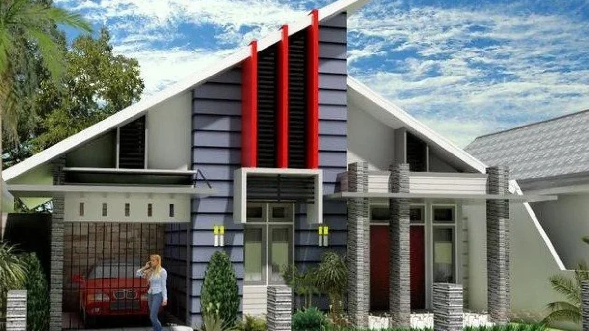 100 Gambar Rumah Minimalis 1 Lantai yang Menginspirasi, Warna Cat, Bentuk Muka, dan Selera (71-80) Eps Parkir Mobil Luas