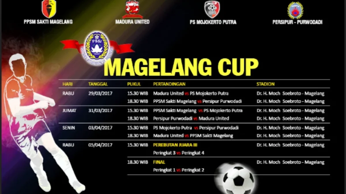 JADWAL Lengkap Magelang CUP 2017 di Stadion M. Soebroto (29 Maret-5 April 2017)