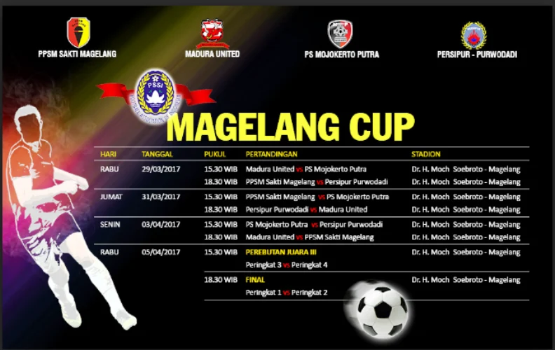JADWAL Lengkap Magelang CUP 2017 di Stadion M. Soebroto (29 Maret-5 April 2017)
