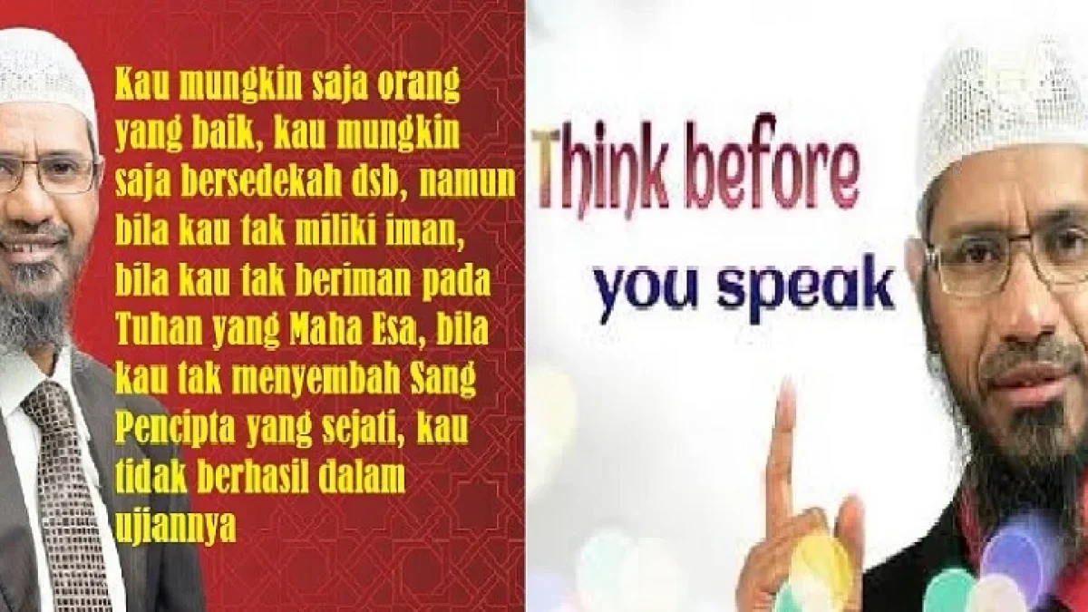 Gambar DP BBM Kata-kata Mutiara Semangat Hidup Zakir Naik: Bila Engkau Tidak Belajar Islam Maka Jangan Bicara Islam