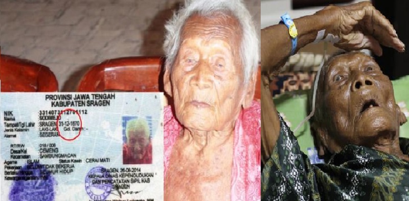 Manusia Tertua di Dunia Asal Sragen Suparman Sodimejo alias Mbah Gotho Sedang Sakit