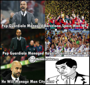 Meme Guardiola Melatih Manchester City Lucu