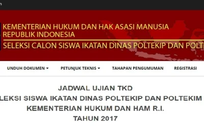 PENGUMUMAN KELULUSAN POLTEKIM POLTEKIP TES TKD 2017: Politeknik ilmu Pemasyarakatan sebanyak 656, Politeknik imigrasi sebanyak 1.083
