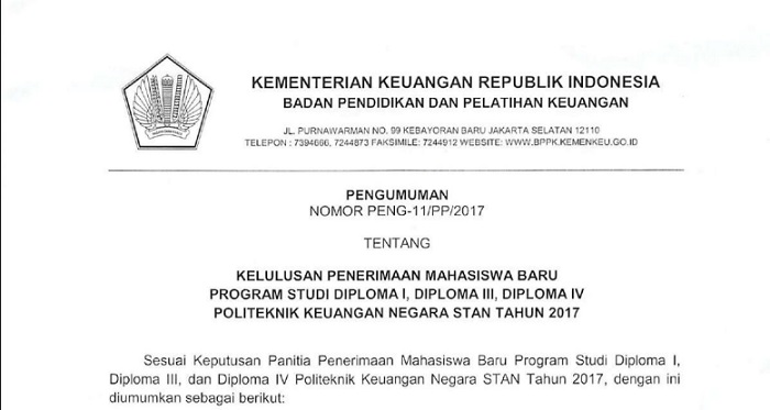 Nama-nama Hasil Tes Tahap 3 PKN STAN Link Download PDF Resmi Website pknstan.ac.id