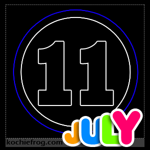 Gambar Tanggal Bergerak GIF Animasi untuk ULTAH Juli tangga 11