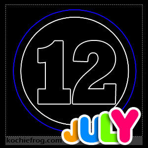 Gambar Tanggal Bergerak GIF Animasi untuk ULTAH Juli tangga 12