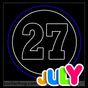 Gambar Tanggal Bergerak GIF Animasi untuk ULTAH Juli tangga 27
