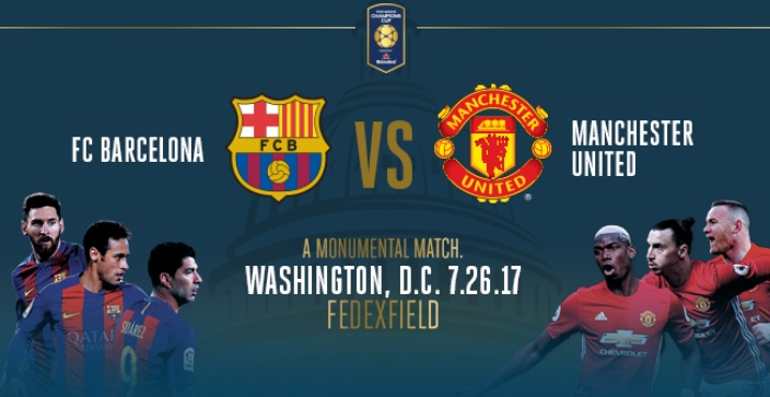 Live Streaming Barcelona Vs Manchester United, Jadwal Siaran Langsung International Champoins Cup 2017