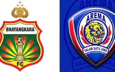 DP BBM Bhayangkara FC vs Arema FC Gojek Traveloka Liga 1 Musim 2017 Meme GIF Bergerak Terbaru