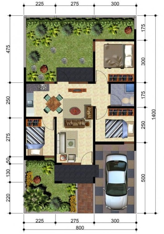 Desain Rumah Minimalis Sederhana 3 Kamar, Gambar Denah lantai 1 Terbaru