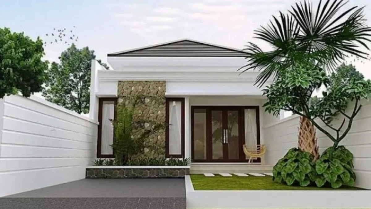 Desain Rumah Minimalis 1 Lantai Sederhana dengan Batu Alam Terbaru 2022