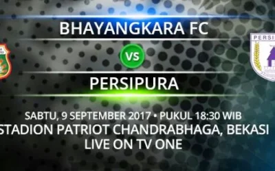 Prediksi Skor Bhayangkara FC vs Persipura, Jadwal Liga 1 Gojek Traveloka Pekan 23 (9/9/17) Live Di TvOne