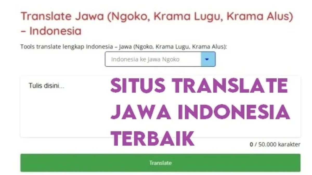 Daftar Situs Translate Jawa Indonesia Terbaik 2023